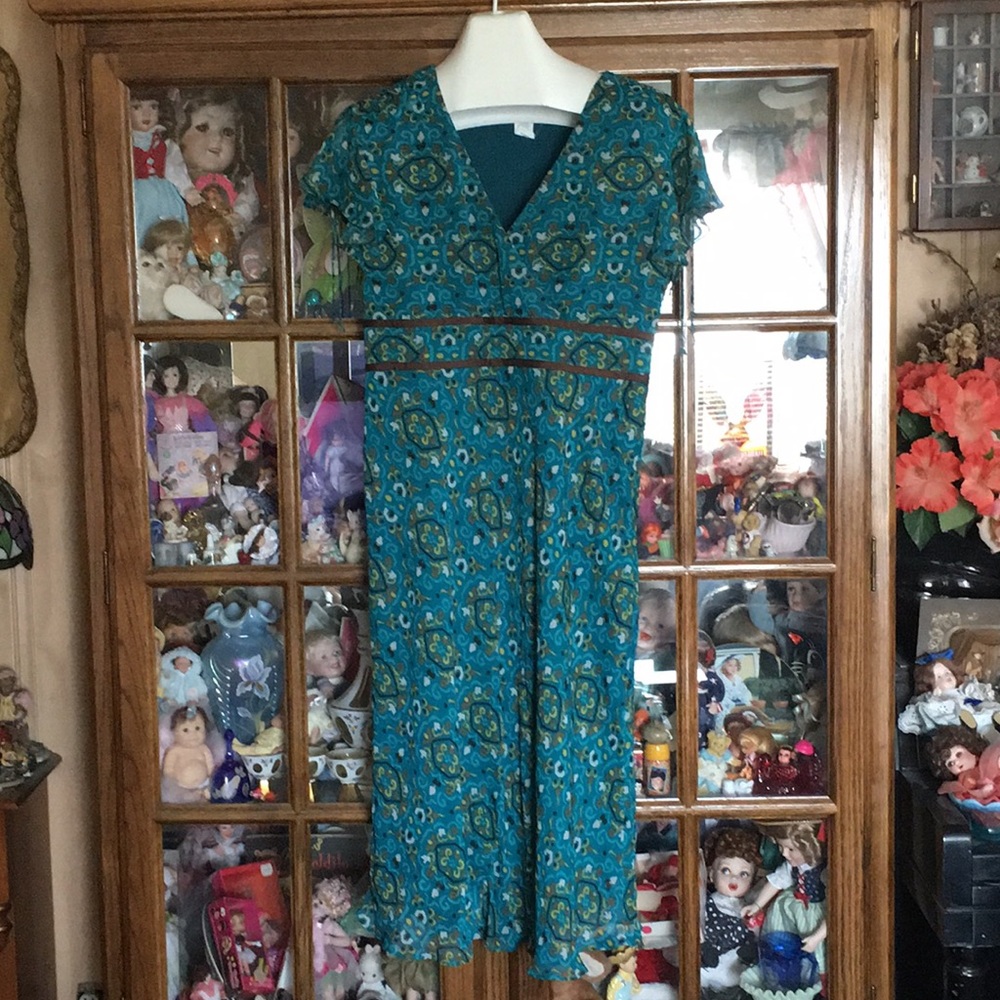 Beautiful Turquoise Dress by Dorby Size 14